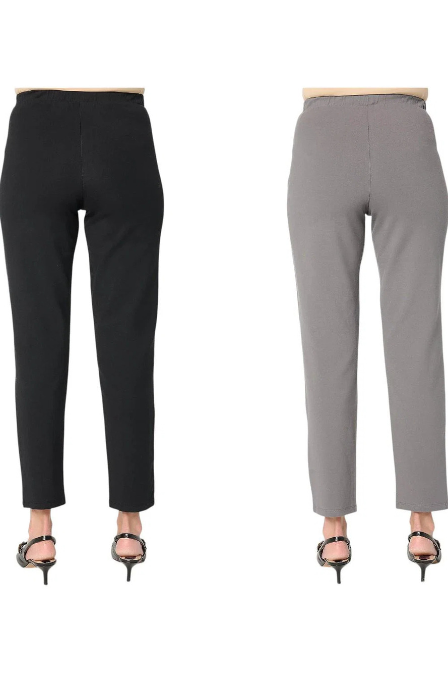 Women with Control Women's 2pk 86/14 SlimLeg Pants Black/Smoke - Tall